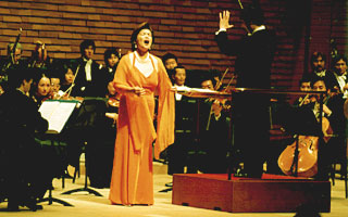 Takako Yanagida Lordly on stage in Sasebo, Japan.